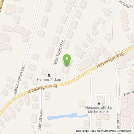 Standortübersicht der Tankstelle Hotel Stadt Aurich GmbH in 26603 Aurich, Ostfriesland