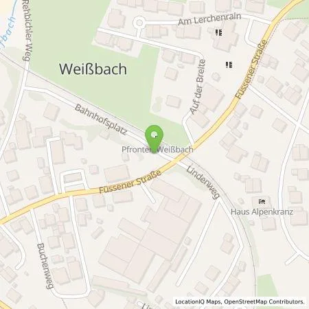 Standortübersicht der Tankstelle Elektrizitätswerke Reutte AG in 87459 Pfronten-Weissbach