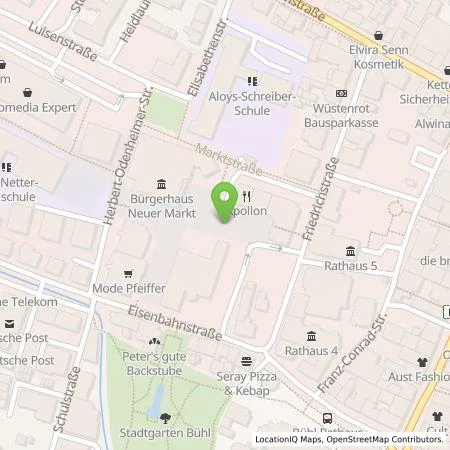 Standortübersicht der Tankstelle Sparkasse Bühl AdöR in 77815 Bühl