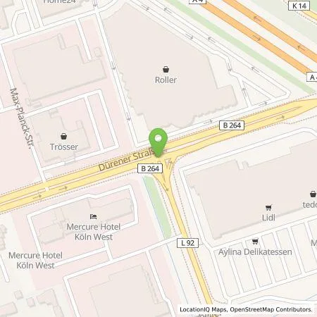 Standortübersicht der Tankstelle A. und P. Gruhl GbR in 50858 Köln