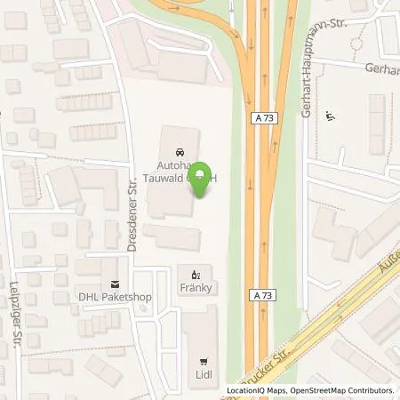 Standortübersicht der Tankstelle Autohaus Tauwald GmbH in 91058 Erlangen