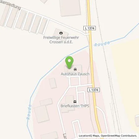 Standortübersicht der Tankstelle Autohaus Zausch e.K. in 07613 Crossen an der Elster