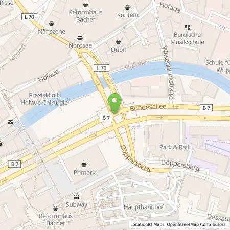 Standortübersicht der Tankstelle Bautal GU GmbH in 42113 Wuppertal