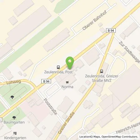 Standortübersicht der Tankstelle Carsten Rosenberger in 07937 Zeulenroda-Triebes