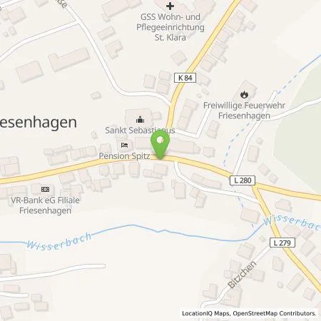 Standortübersicht der Tankstelle Frank  Oesterhelt in 51598 Friesenhagen