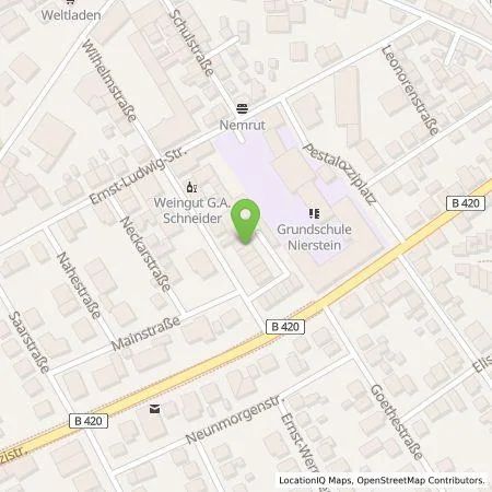 Standortübersicht der Tankstelle Horst Jürgen Kleefeld in 55283 Nierstein