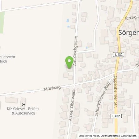 Standortübersicht der Tankstelle Johann-Engelbert Hopprich in 55270 Sörgenloch