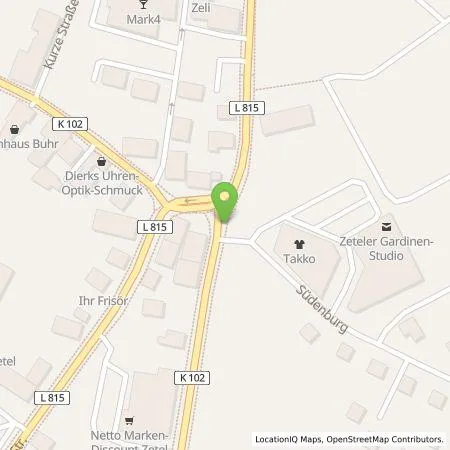 Standortübersicht der Tankstelle Jürgen Kessow in 26340 Zetel