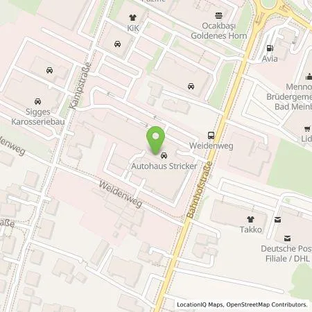Standortübersicht der Tankstelle Kurt Stricker GmbH & Co. KG in 32805 Horn-Bad Meinberg