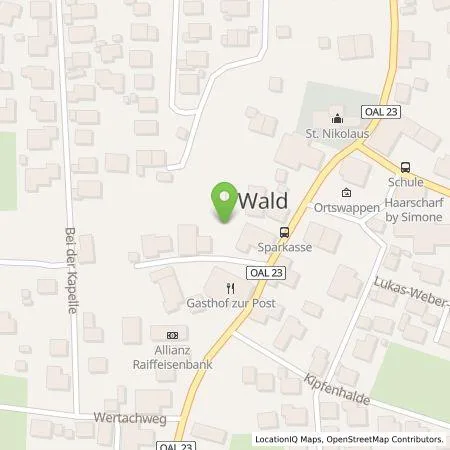 Standortübersicht der Tankstelle Thomas Herz in 87616 Wald