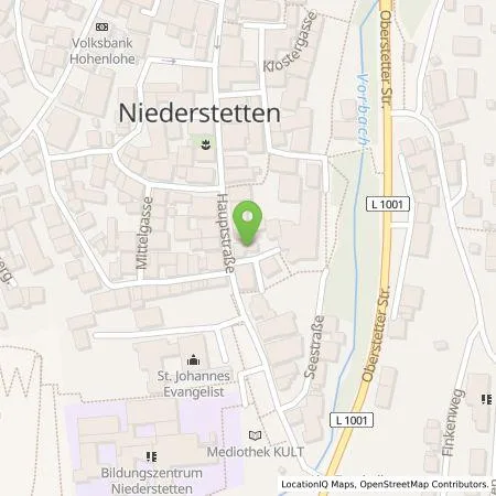 Standortübersicht der Tankstelle Tina Eifert in 97996 Niederstetten