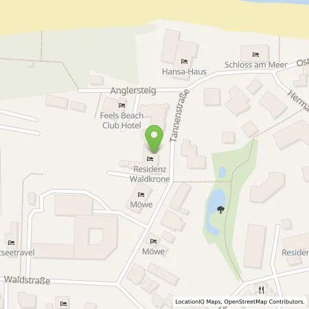 Standortübersicht der Tankstelle Waldkrone in 18225 Kühlungsborn