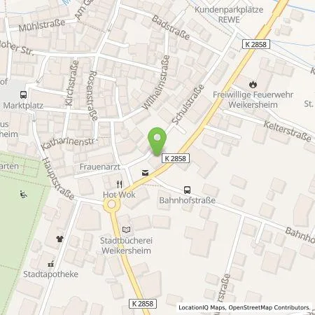 Standortübersicht der Tankstelle Überlandwerk Schäftersheim GmbH & Co. KG in 97990 Weikersheim