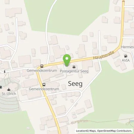 Standortübersicht der Tankstelle Elektrizitätswerke Reutte AG in 87637 Seeg