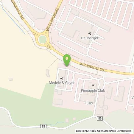 Standortübersicht der Tankstelle KreuterMedeleSchäfer GmbH & Co. KG. in 87629 Füssen