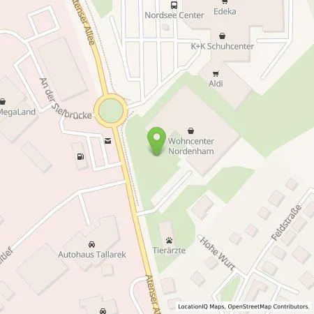 Standortübersicht der Tankstelle Wohncenter Nordenham GmbH in 26954 Nordenham