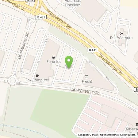 Standortübersicht der Tankstelle ORLEN Deutschland GmbH in 25337 Elmshorn