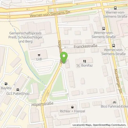 Standortübersicht der Tankstelle EDE - Energiedienst Erlangen GmbH in 91052 Erlangen