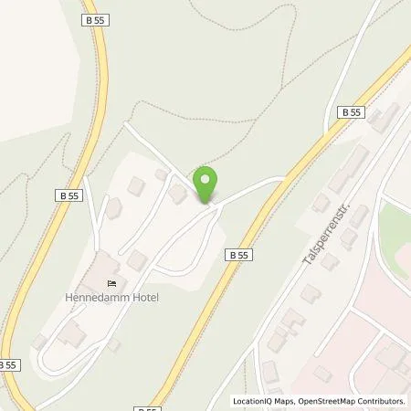 Standortübersicht der Tankstelle Hennedamm-Hotel Kotthoff OHG in 59872 Meschede