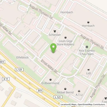 Standortübersicht der Tankstelle UNI ELEKTRO Fachgroßhandel GmbH & Co. KG in 56070 Koblenz