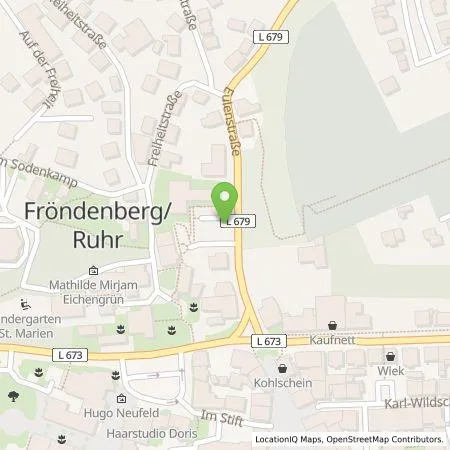 Standortübersicht der Tankstelle Stadtwerke Fröndenberg Wickede GmbH in 58730 Fröndenberg