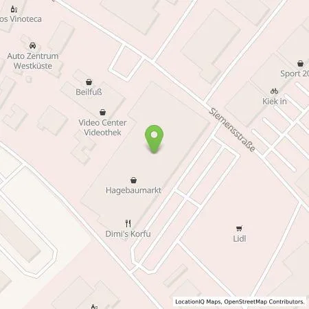 Standortübersicht der Tankstelle hagebaumarkt husum GmbH u. Co. KG in 25813 Husum