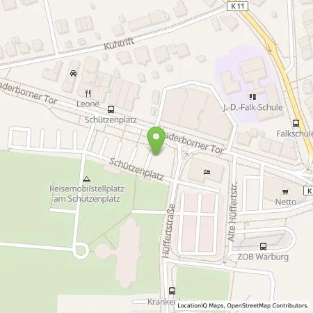 Standortübersicht der Tankstelle Stadtwerke Warburg GmbH in 34414 Warburg