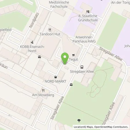 Standortübersicht der Tankstelle Eisenacher Versorgungs-Betriebe GmbH in 99817 Eisenach