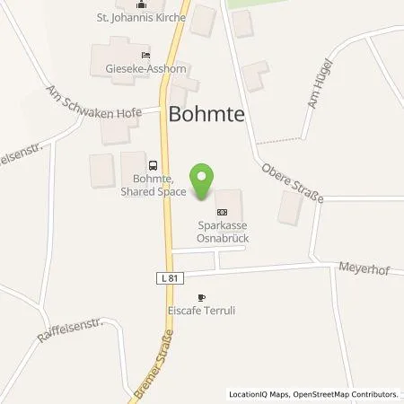 Standortübersicht der Tankstelle Sparkasse Osnabrück AdöR in 49163 Bohmte