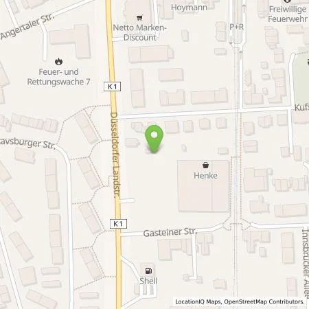 Standortübersicht der Tankstelle EDEKA Einzelhandelsgesellschaft RR mbH & Co. KG in 47249 Duisburg-Buchholz