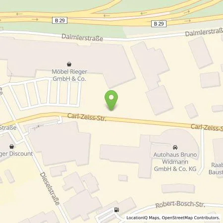 Standortübersicht der Tankstelle Autohaus Bruno Widmann GmbH & Co. KG in 73431 Aalen