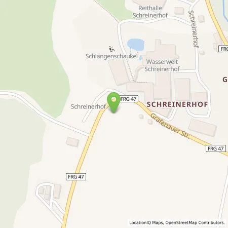 Standortübersicht der Tankstelle Schreinerhof Betriebs GmbH in 94513 Schönberg