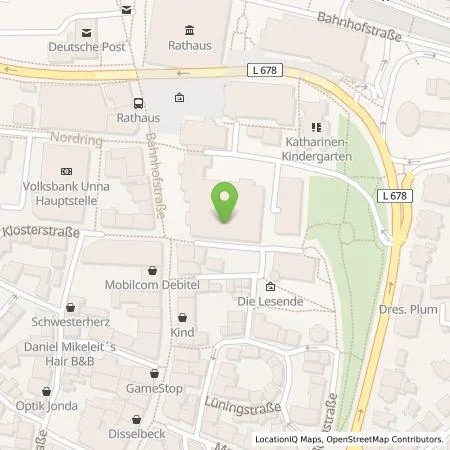 Standortübersicht der Tankstelle Kreis- und Stadtsparkasse Unna-Kamen AdöR in 59423 Unna