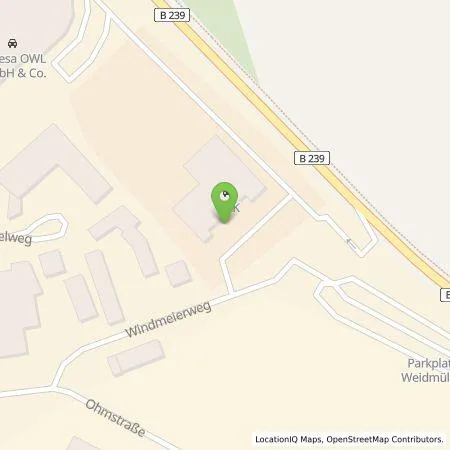 Standortübersicht der Tankstelle B&K GmbH (Osnabrück) in 32758 Detmold