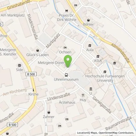 Standortübersicht der Tankstelle EGT Energie GmbH in 78120 Furtwangen