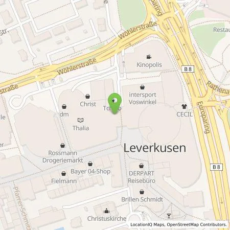 Standortübersicht der Tankstelle Energieversorgung Leverkusen GmbH & CO.KG in 51373 Leverkusen