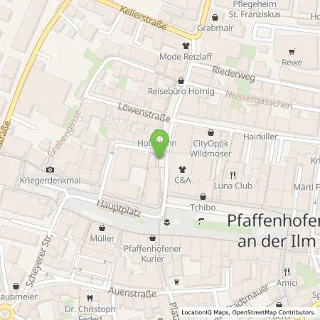 Standortübersicht der Tankstelle Kommunalunternehmen Stadtwerke Pfaffenhofen a. d. Ilm in 85276 Pfaffenhofen a. d. Ilm