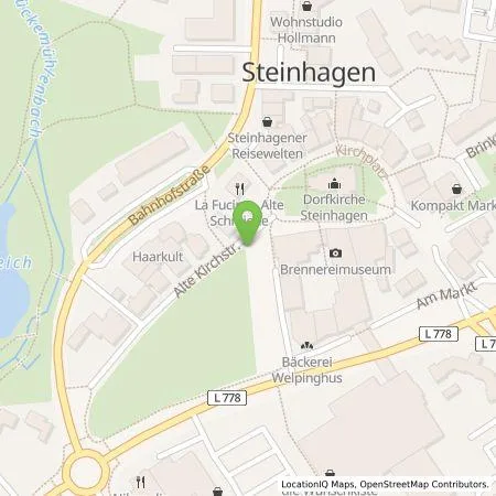 Standortübersicht der Tankstelle Gemeindewerke Steinhagen Service GmbH & Co. KG in 33803 Steinhagen