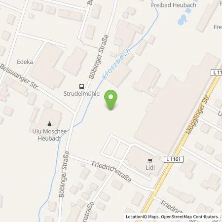 Standortübersicht der Tankstelle GEO Gesellschaft für Energieversorgung Ostalb mbH in 73540 Heubach