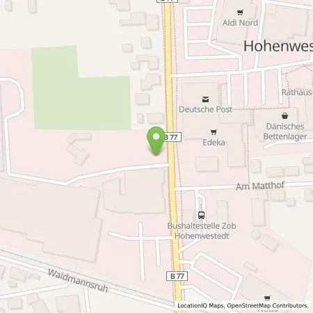 Standortübersicht der Tankstelle Gemeindewerke Hohenwestedt GmbH in 24594 Hohenwestedt