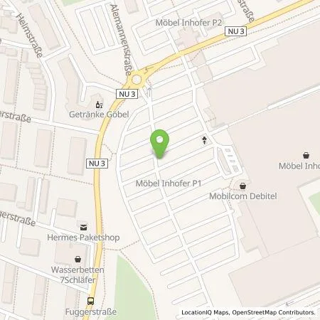 Standortübersicht der Tankstelle Möbel Inhofer GmbH & Co KG in 89250 Senden