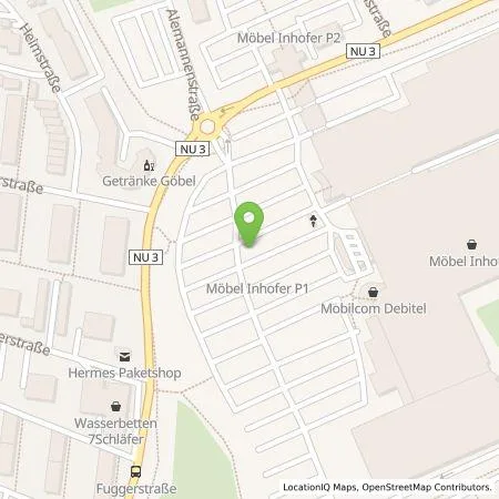 Standortübersicht der Tankstelle Möbel Inhofer GmbH & Co KG in 89250 Senden