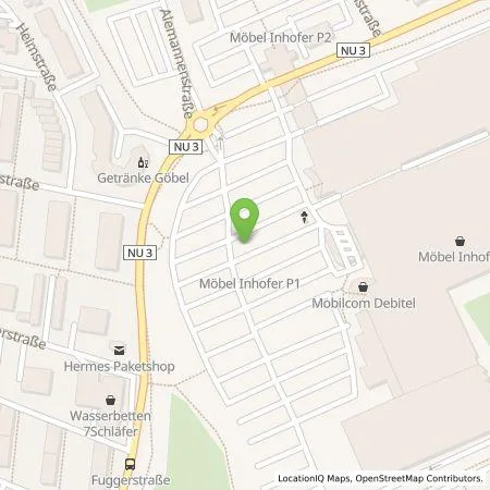 Standortübersicht der Tankstelle Möbel Inhofer GmbH & Co KG in 89250 Senden