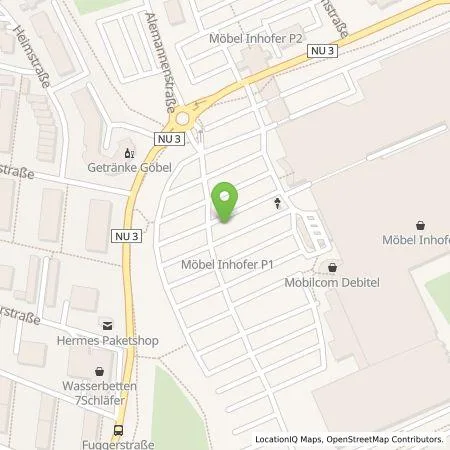 Standortübersicht der Tankstelle Möbel Inhofer GmbH & Co KG in 89250 Senden