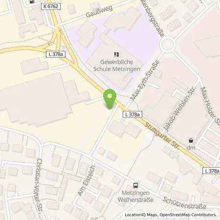 Standortübersicht der Tankstelle Metzingen connect GmbH in 72555 Metzingen