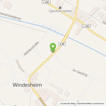 Standortübersicht der Tankstelle Klaus Frank in 55452 Windesheim