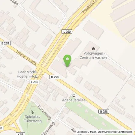 Standortübersicht der Tankstelle Volkswagen Zentrum Aachen Jacobs Automobile GmbH in 52078 Aachen