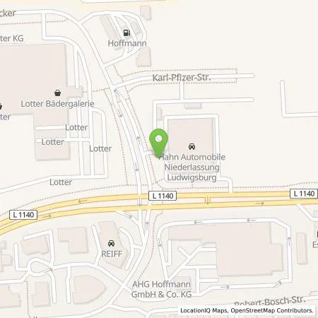 Standortübersicht der Tankstelle Hahn Automobile GmbH & Co. KG in 71636 Ludwigsburg