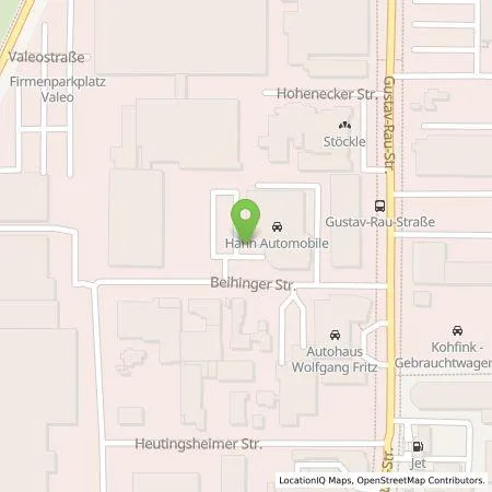 Standortübersicht der Tankstelle Hahn Automobile GmbH & Co. KG in 74321 Bietigheim-Bissingen