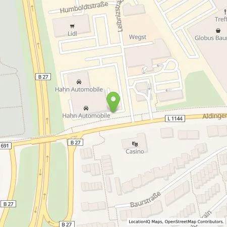 Standortübersicht der Tankstelle Hahn Automobile GmbH & Co. KG in 70806 Kornwestheim